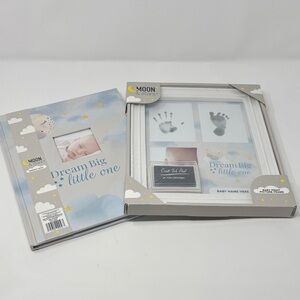 Moon and Stars Baby Handprint and Footprint Frame Set